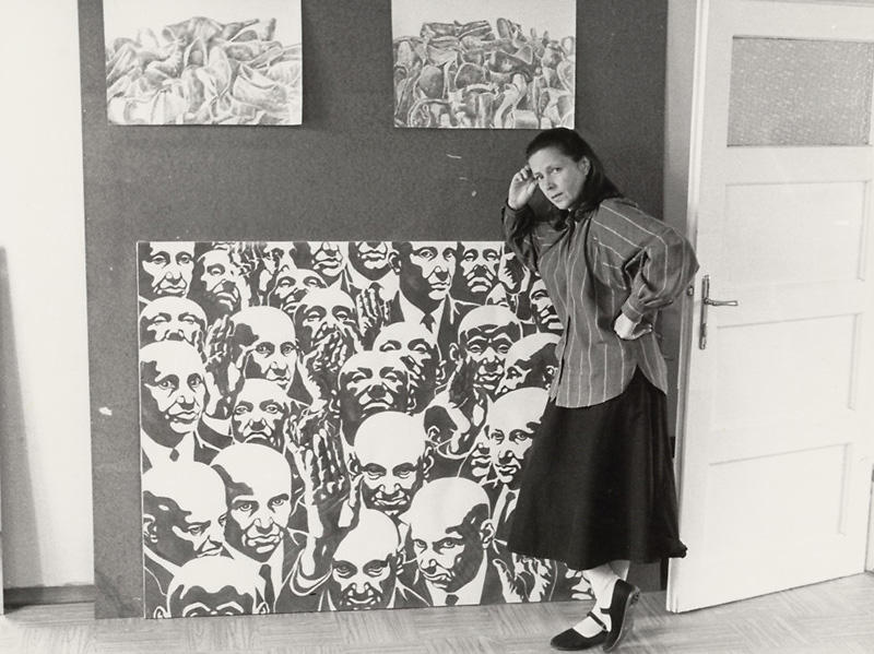 Menschenmassen und Warenlandschaften im Atelier, 1987 